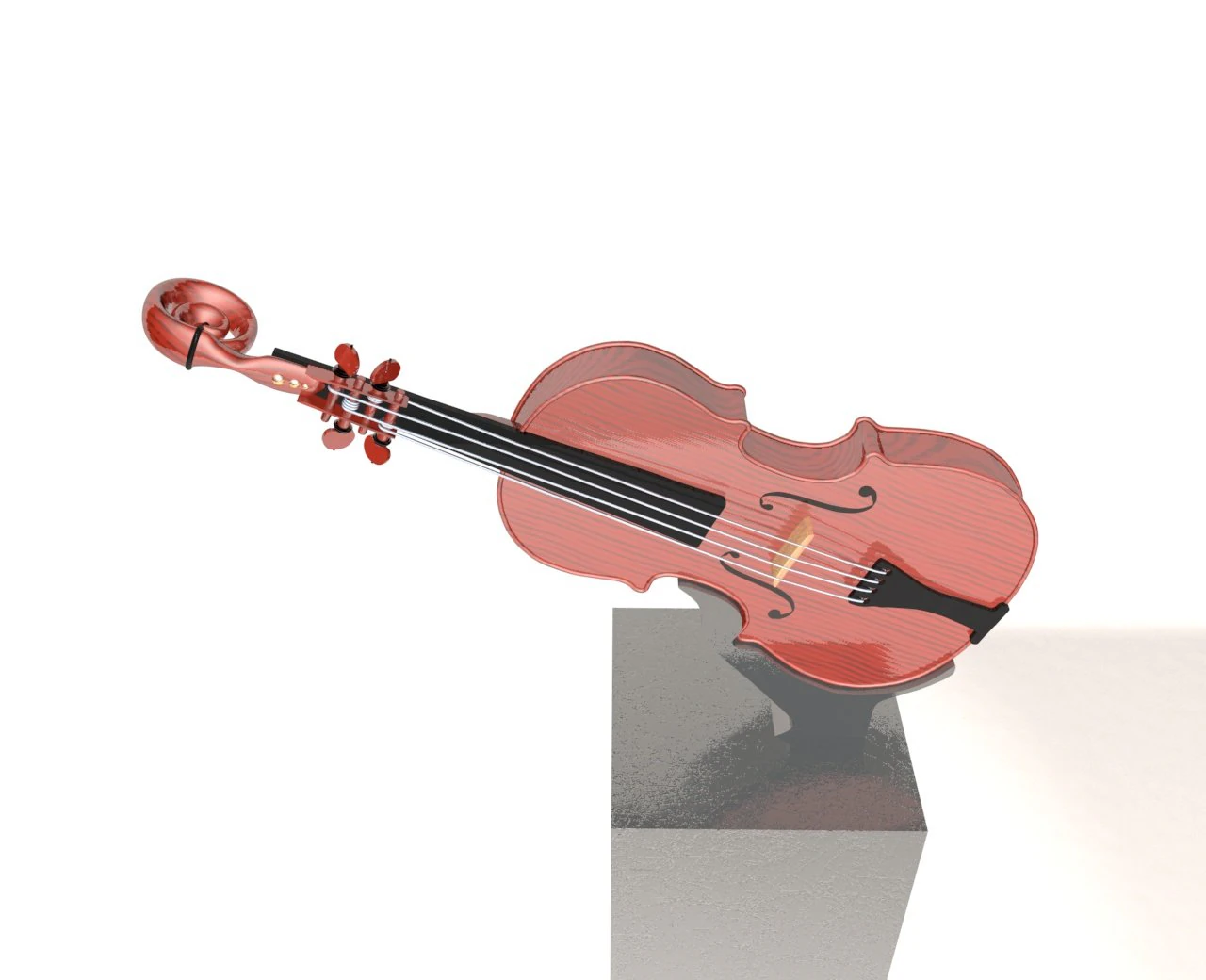 violin 3D Model .c4d .max .obj .3ds .fbx .stl .blend 