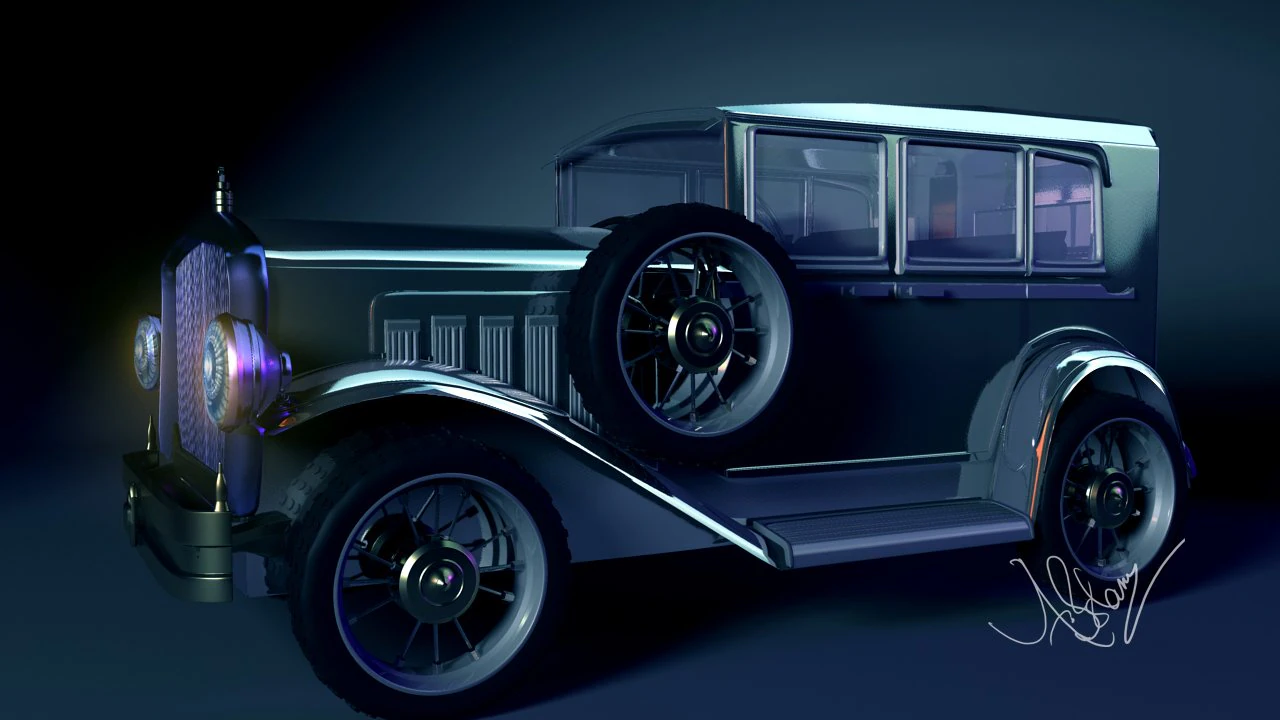 carro cl&aacute;ssico Modelo 3D .c4d .max .obj .3ds .fbx .stl .blend 