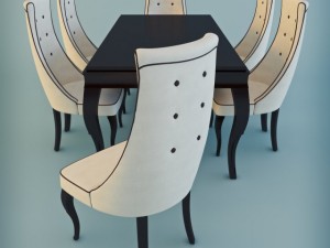stilema premiere classe table  chairs Model 3D