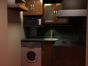 natural wood kitchen 3D Model