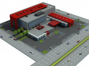 edificio ospedaliero Modello 3D