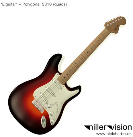 elguitar nillervision 3D Модель .c4d .max .obj .3ds .fbx .stl .blend 