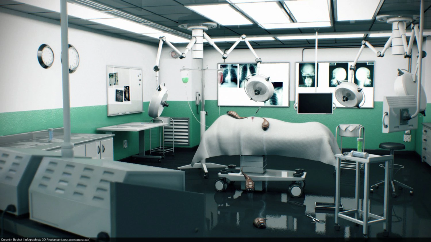 hopital 3D Model .c4d .max .obj .3ds .fbx .stl .blend 
