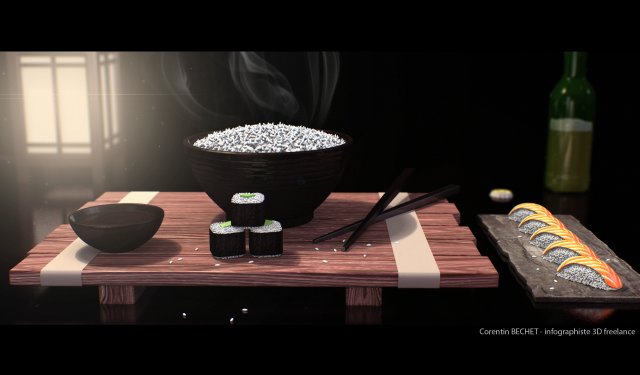 sushi 3Dモデル .c4d .max .obj .3ds .fbx .stl .blend 