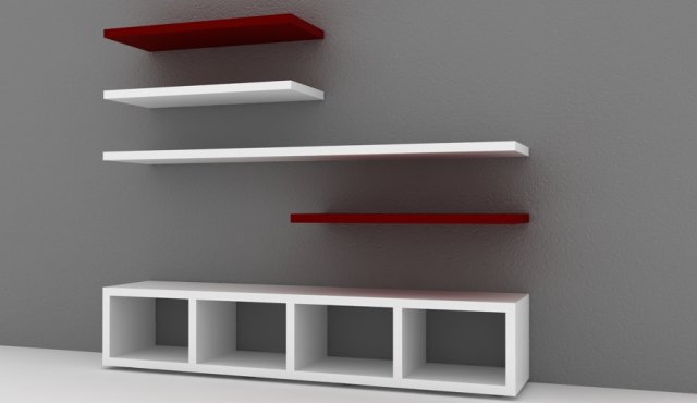 tv shelf Modelo 3D .c4d .max .obj .3ds .fbx .stl .blend 