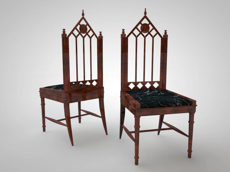 gothic chair 3D Model .c4d .max .obj .3ds .fbx .stl .blend 