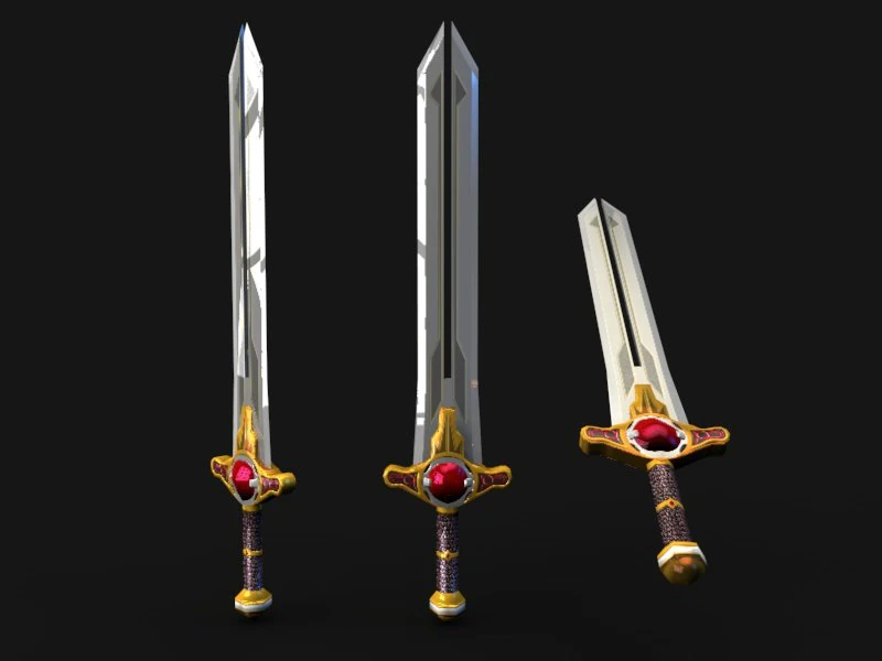 लोपोली तलवार 3D मॉडल .c4d .max .obj .3ds .fbx .stl .blend 