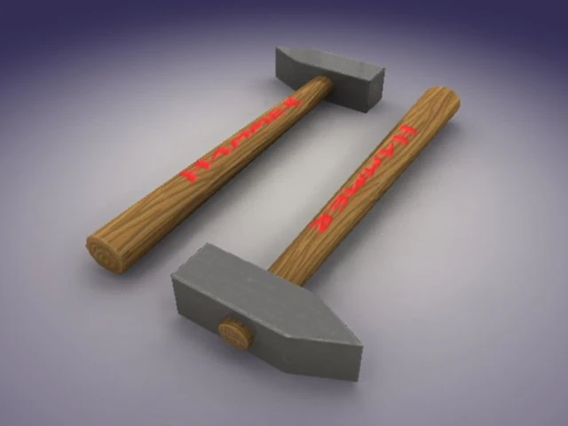 lowpoly hammer 3D Model .c4d .max .obj .3ds .fbx .stl .blend 