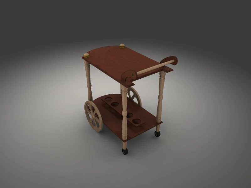 dinner wagon 3D Model .c4d .max .obj .3ds .fbx .stl .blend