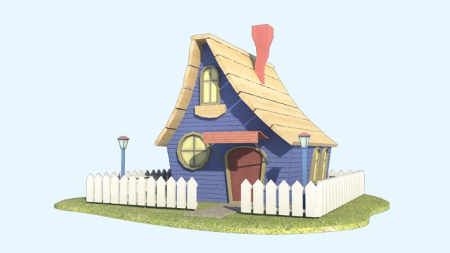 Cartoon house 3D Model in Fantasy 3DExport