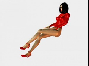 sitting girl 3D Model
