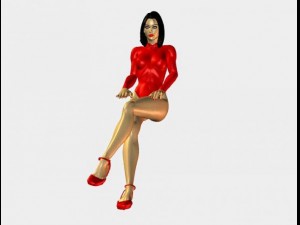 sitting girl 3D Model