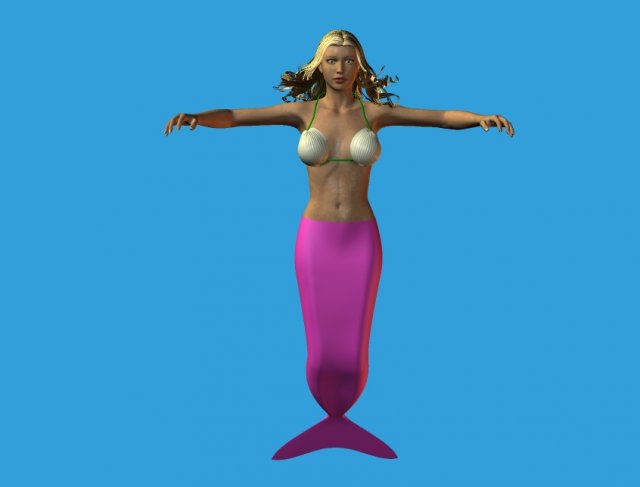 mermaid 1 3D Model .c4d .max .obj .3ds .fbx .stl .blend 