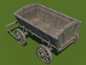 wooden cart 3D Model