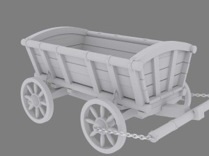 wooden cart 3D Model