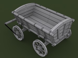 wooden cart 3D Model