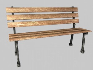 low poly bench 3D Model