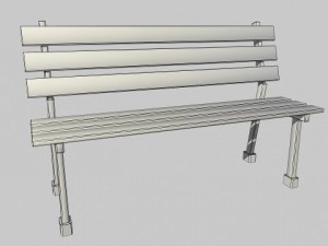 low poly bench 3D Model
