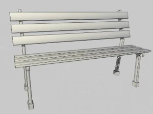 low poly bench 3D Model