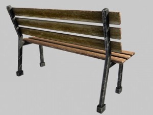 low poly bench 3D Model