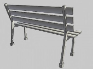 low poly bench 3D Model