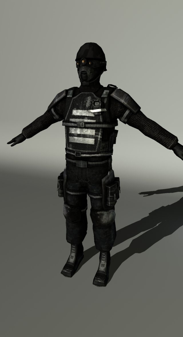 low poly sci fi soldier Model 3D .c4d .max .obj .3ds .fbx .stl .blend 