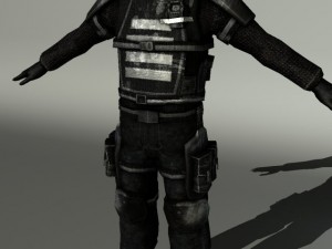 low poly sci fi soldier 3D Model