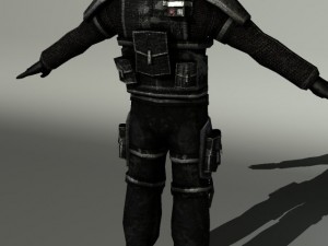 low poly sci fi soldier Model 3D