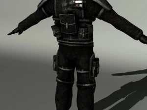 low poly sci fi soldier 3D Model