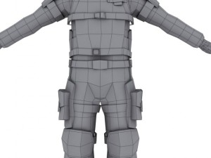 low poly sci fi soldier Model 3D