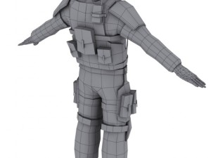 low poly sci fi soldier Model 3D