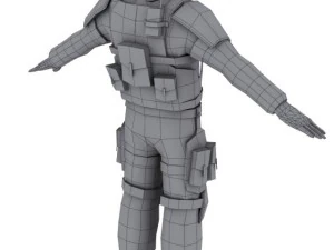 low poly sci fi soldier 3D Model