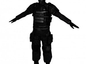 low poly sci fi soldier Model 3D