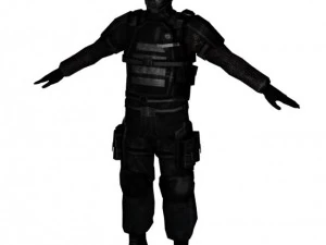low poly sci fi soldier 3D Model