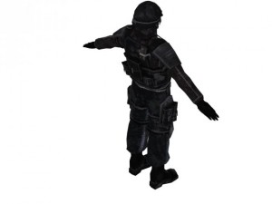low poly sci fi soldier Model 3D