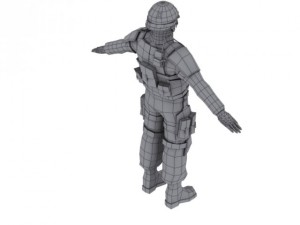 low poly sci fi soldier Model 3D