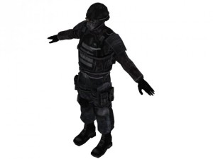 low poly sci fi soldier Model 3D