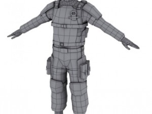 low poly sci fi soldier Model 3D