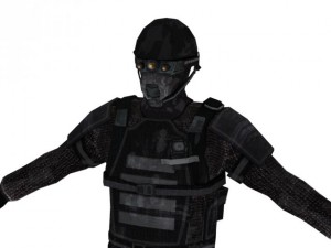 low poly sci fi soldier Model 3D