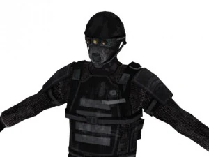 low poly sci fi soldier 3D Model