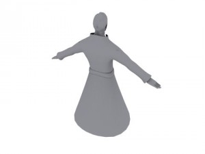man in raincoat 3D 模型