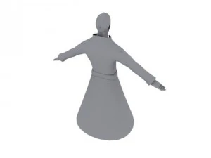 man in raincoat 3D Model