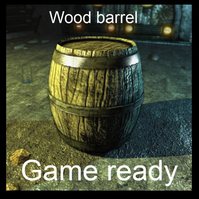 wooden barrel 3D 模型 .c4d .max .obj .3ds .fbx .stl .blend 
