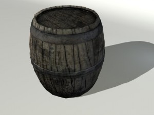 wooden barrel 3D 模型