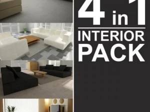 인테리어 팩 4 in 1 3D 모델