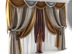 classical curtain 3D Model