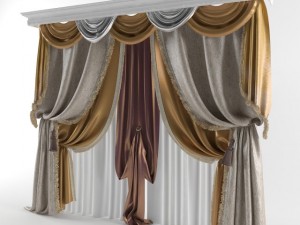 classical curtain 3D Model