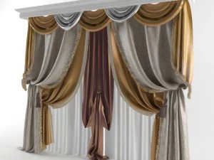 classical curtain 3D Model