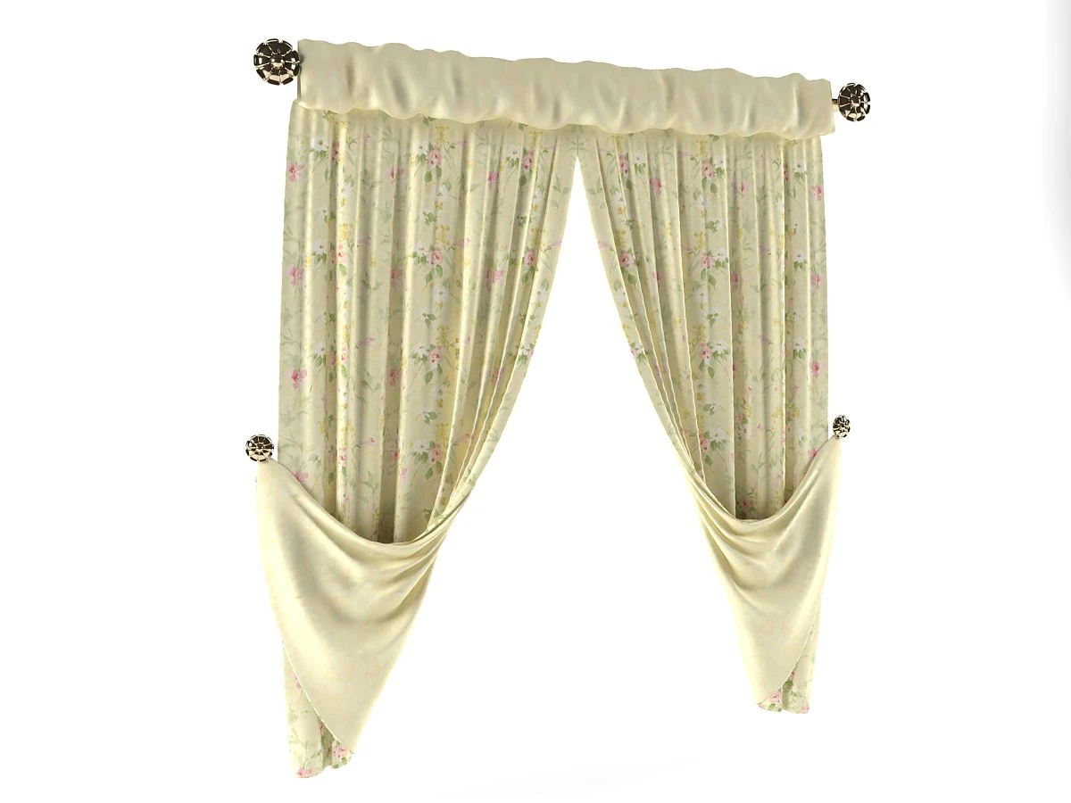 classical curtain 3D Model .c4d .max .obj .3ds .fbx .stl .blend 