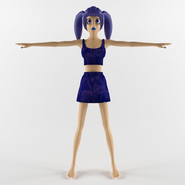 Girl anime 3D 모델 .c4d .max .obj .3ds .fbx .stl .blend 